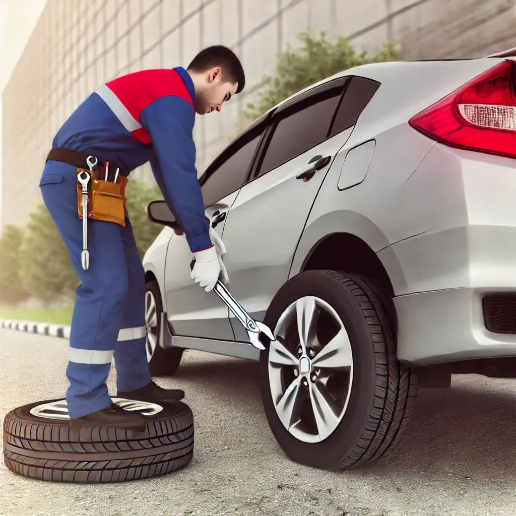 Mobile tyre replacement van ready to help in Dubai